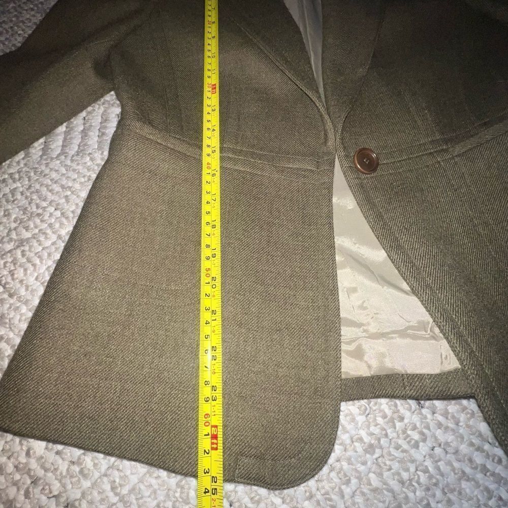 Ann Taylor Olive Green Wool Blazer - Sz 2 - Picture 14 of 16